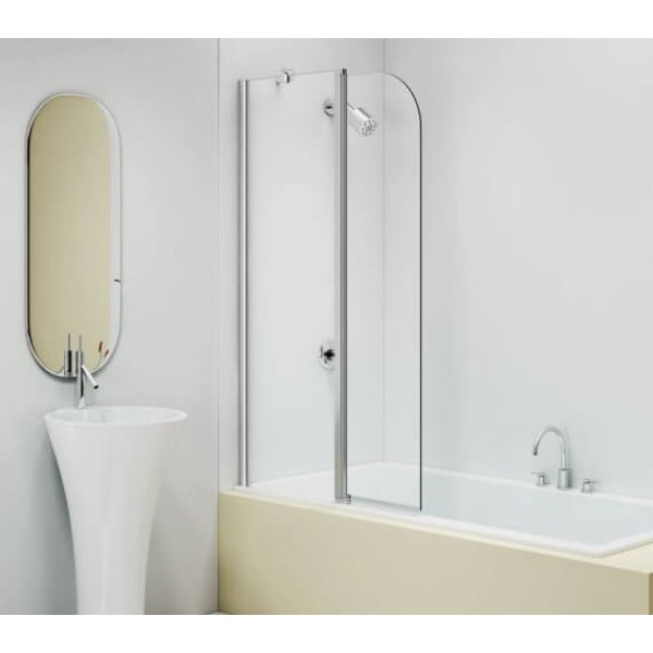 Merlyn 2 Panel Hinged Sleek Bath Screen - 6mm Glass - 1500mm x 900mm - MB3C