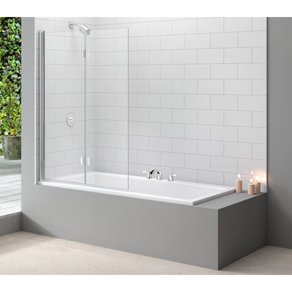 Merlyn Ionic Two Folding Square Bath Screen - 8mm Glass - 1500mm x 1100mm - MB8