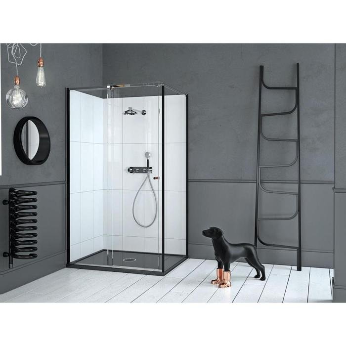 Matki One Sliding Side Panel complete with Glass Guard - 900mm - Silver finish