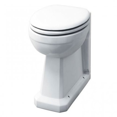 Burlington Regal Back to Wall Toilet With Cistern and Gloss White Soft Close Seat - White