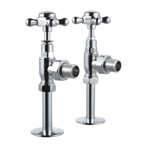 Burlington Angled Radiator Valve (pair) - Chrome/Medici