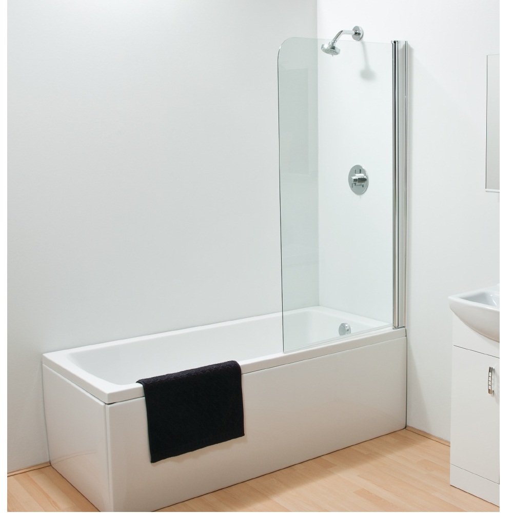 Sommer Round Top Bath Screen - 1500mm x 800mm - 6mm Thick - Clear