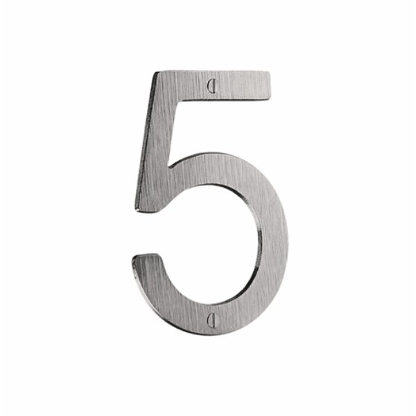 Smedbo Villa House Number 5 - 120mm - Brushed Chrome