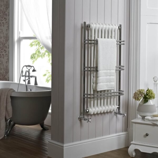 Vogue Nexus Grand Iii Towel Radiator Central Heating Only - Chrome - 900mm X 525mm