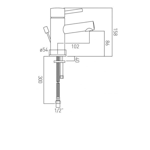 Vado Zoo Mono Basin Mixer Tap with Pop-Up Waste - Chrome - Image 2