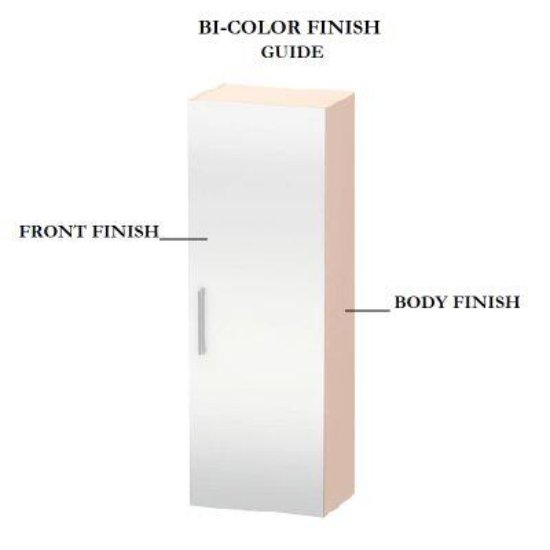 Duravit Durastyle Single Door Tall Cabinet - Left Hand - 1800mm X 240mm - Concrete Grey Matt, Basalt Matt
