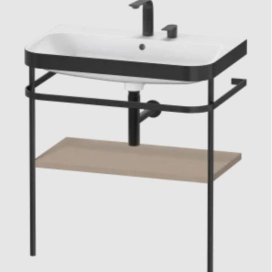 Duravit Happy D.2 Plus Floor Standing Console With C Bonded Basin - 2 Tap Hole - 775mm X 490mm - Linen