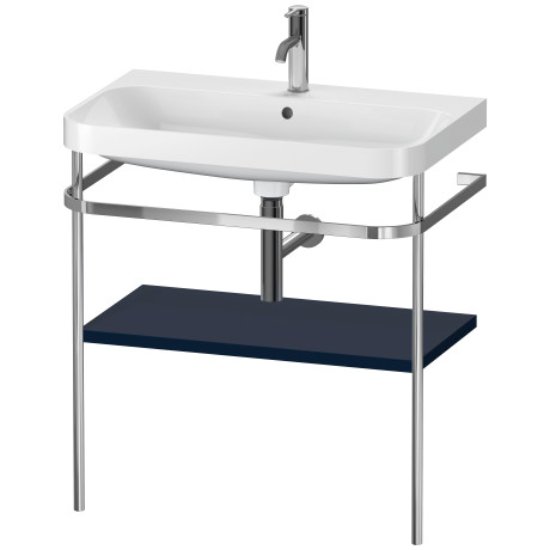 Duravit Happy D.2 Plus Floor Standing Console With C Shaped Basin - 1 Tap Hole - 775mm X 490mm - Night Blue Satin Matt Lacquer