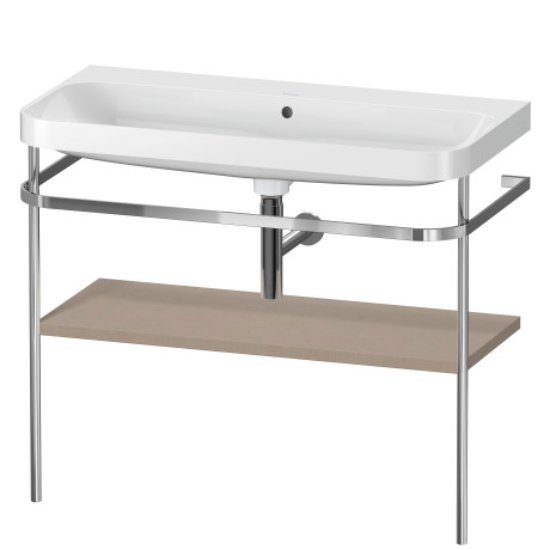 Duravit Happy D.2 Plus Floor Standing Console With C Shaped Basin - No Tap Hole - 975mm X 490mm - Linen