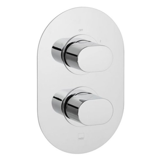 Vado Life Two Outlet Trim For 128D/2 Thermostatic Shower Valve - chrome