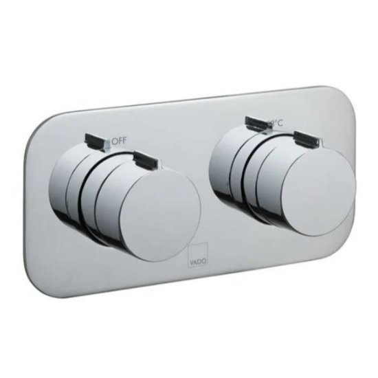 Vado Tablet Altitude Trim Kit for Horizontal Concealed 1 Outlet 2 Handle Thermostatic Valve - Chrome