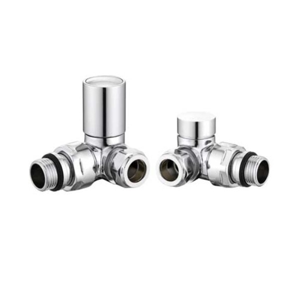 Redroom Corner Round Radiator Valve Pack - Chrome