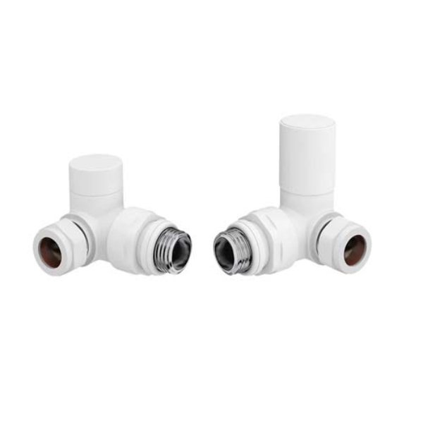 Redroom Corner Round Radiator Valve Pack - White
