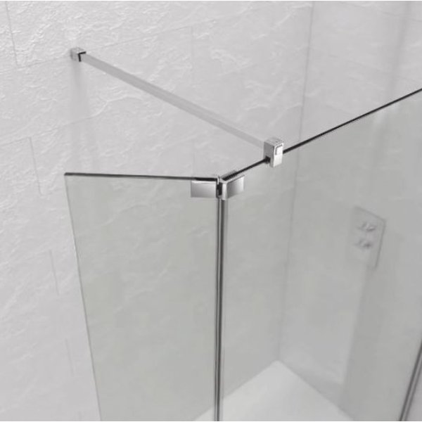 Kudos Ultimate Fold Away Deflector Panel - 300mm Wide - 8mm Glass - Right Handed - Chrome