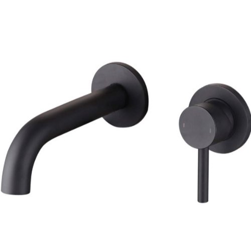 The White Space Pin Lux 2 Hole Basin Mixer Tap - Matt Black