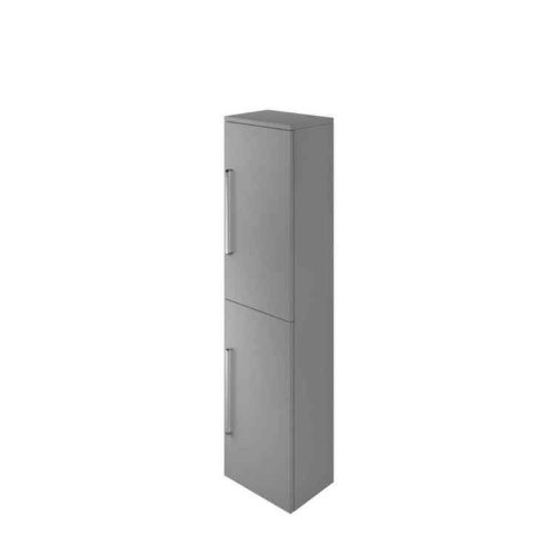 The White Space Scene 2 Door Tall Storage Unit - Left Handed Hinge - 350mm Wide - Gloss Ash Grey
