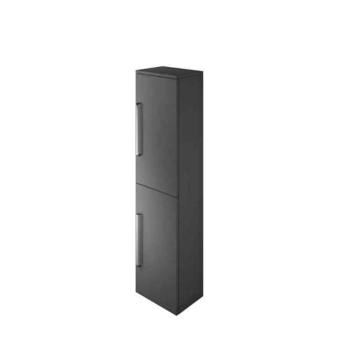 The White Space Scene 2 Door Tall Storage Unit - Left Handed Hinge - 350mm Wide - Gloss Charcoal