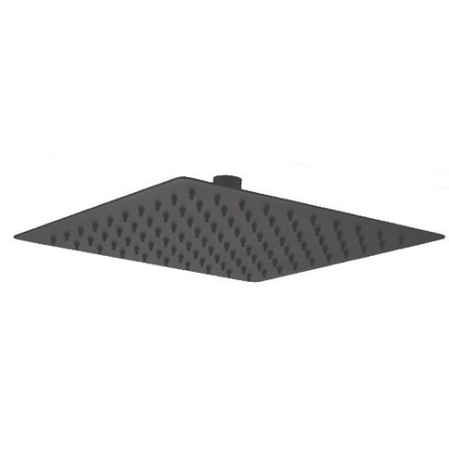 The White Space DC Square Ultra Slim Fixed Shower Head - 250mm Wide - Black