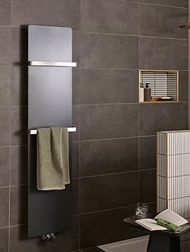 Zehnder Blok Towel Rail - 66mm - Polished Aluminium