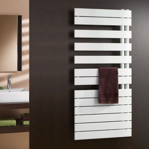 Zehnder Roda Spa Asymmetrical Designer towel Rail - 1676 x 550mm - Right Hand - White