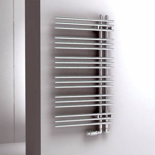 Zehnder Yucca Asym Siingle Panel Designer Heated Towel Rail - 1736mm x 478mm - Chrome