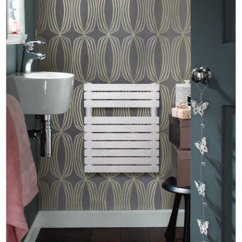 Zehnder Ax Spa Single Panel Designer Heated Towel Rail - 484mm x 400mm - White - Image 2