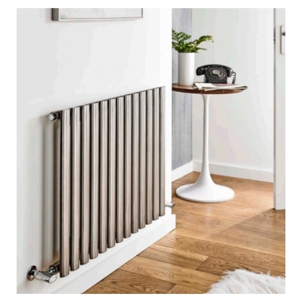 BSUK Aspen Double Horizontal Designer Radiator - 600mm x 800mm - Brushed