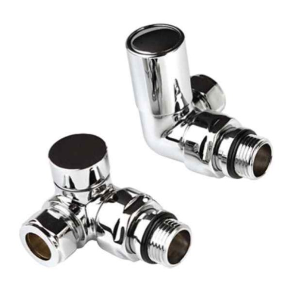 BSUK Corner Radiator Valve Pair - Chrome