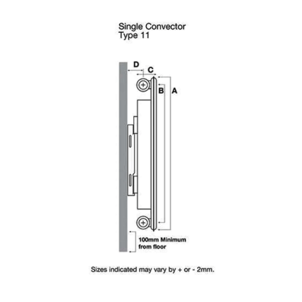 BSUK Kompact Single Convector Compact Radiator - 500mm x 3000mm - White