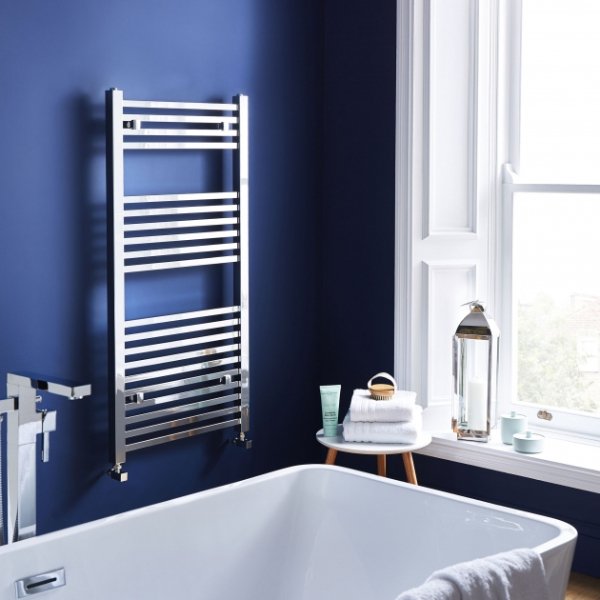 BSUK K-Squared Straight Designer Towel Rail - 800mm x 600mm - Chrome