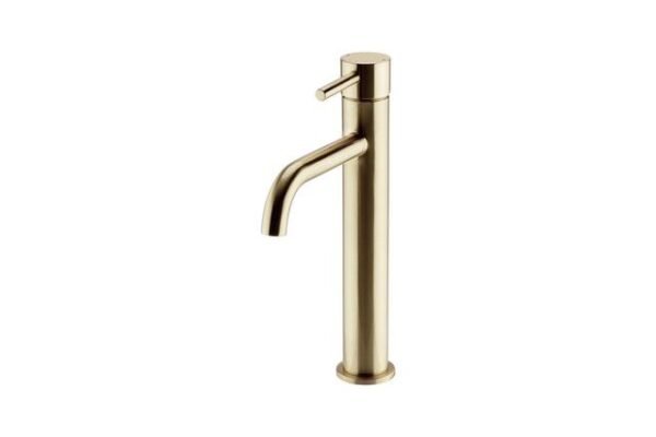 BSUK Ottone Hi-Rise Mono Tall Basin Mixer Tap - Brushed Brass