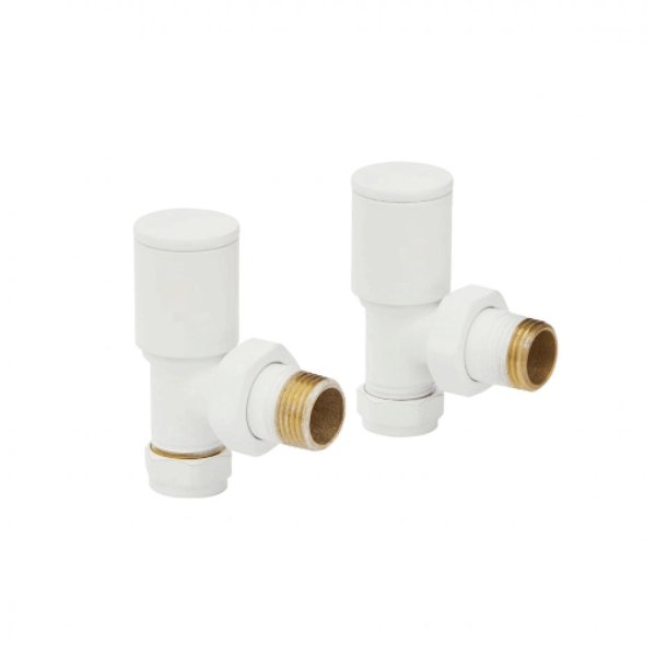 BSUK Angled Radiator Valves Pair - White