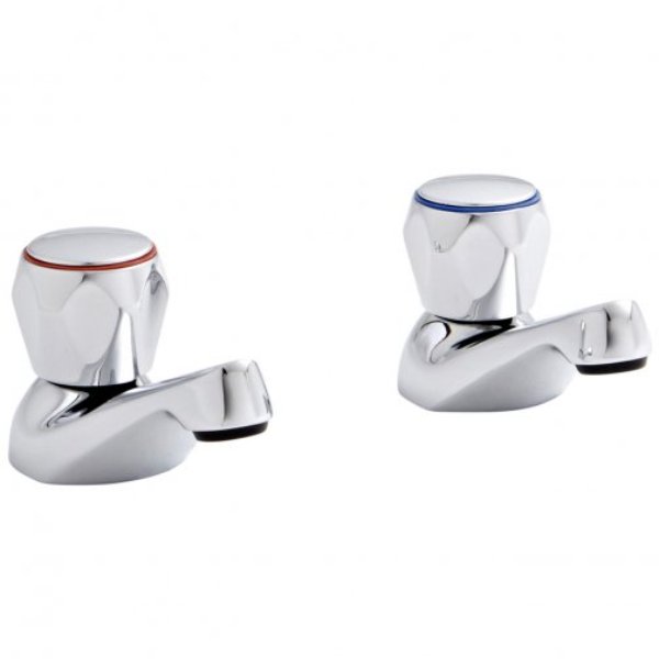 BSUK Alpha 3/4 Inch Basin Pillar Taps - Chrome
