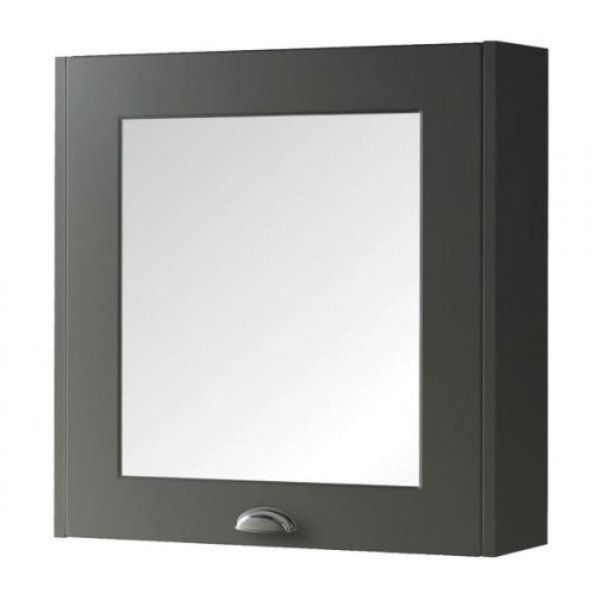 Bsuk Astley 600mm Single Door Mirror Cabinet - Matt Grey