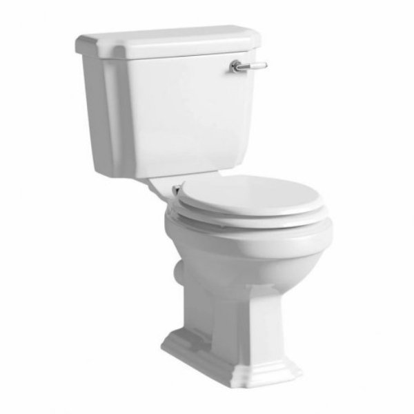 BSUK Astley Close Coupled Toilet with Cistern and Matt White Soft Close Seat - White