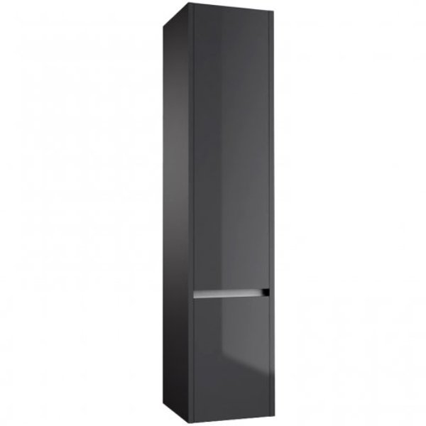 Bsuk City 350mm Two Door Wall Mounted Tall Storage Unit - Storm Grey Gloss