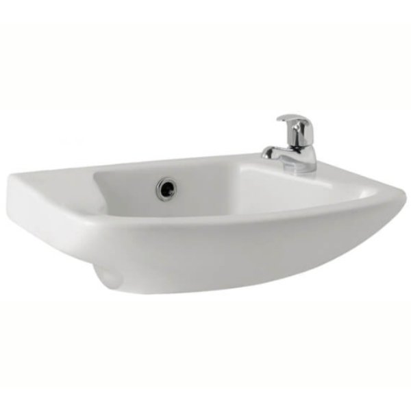 BSUK G4K 360mm Wall Mounted Cloakroom Basin - 1 Tap Hole - White