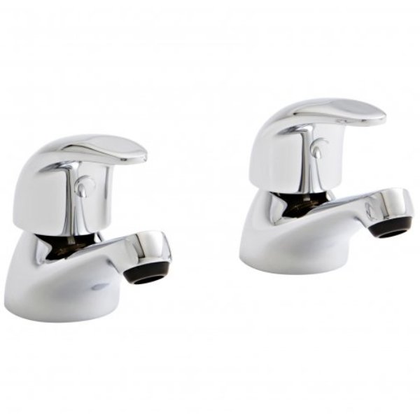 BSUK Koral Bath Pillar Taps - Chrome