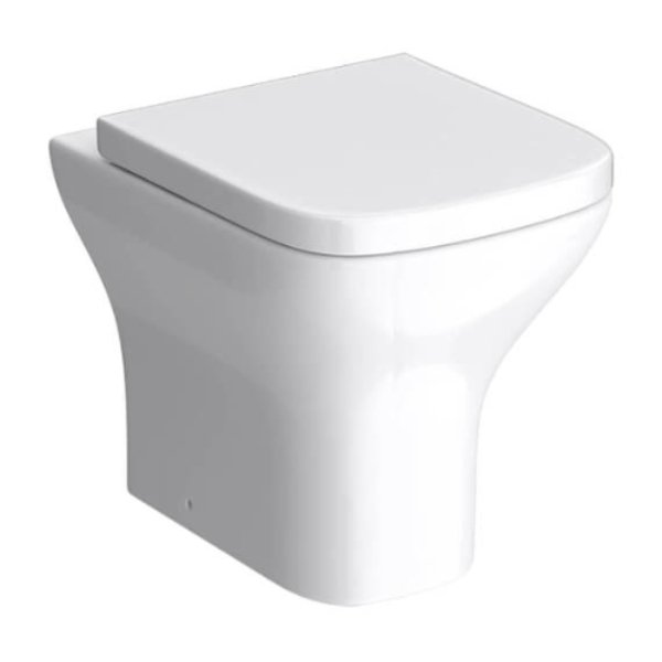BSUK Project Square Back To Wall Toilet and Soft Close Seat - White