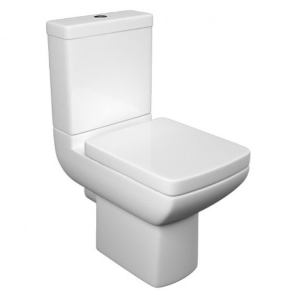 BSUK Pure Close Coupled Toilet With Push Button Cistern and Soft Close Seat - White