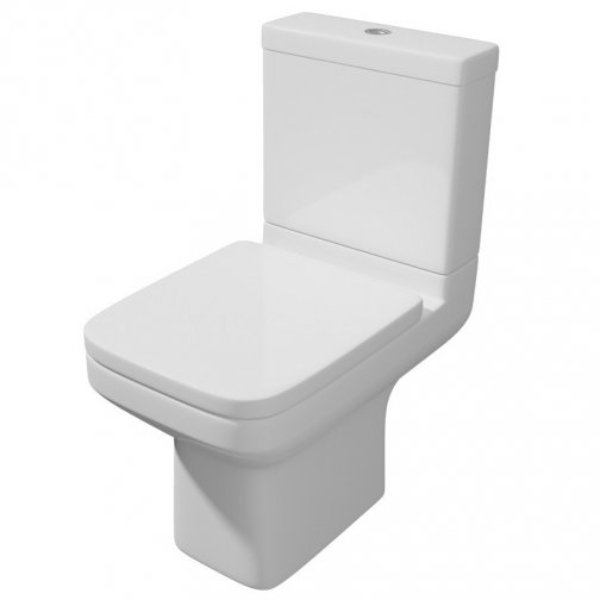 BSUK Trim Close Coupled Toilet with Cistern and Soft Close Seat - White