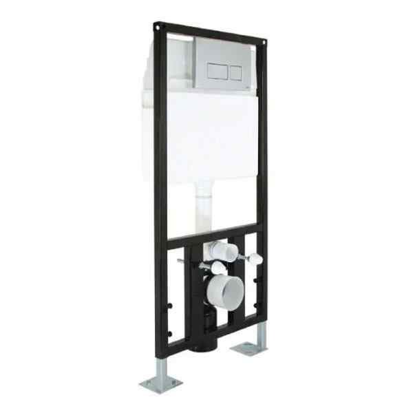 BSUK True Wall Hung Toilet Frame System 1.12m with Dual Flush Cistern - Black