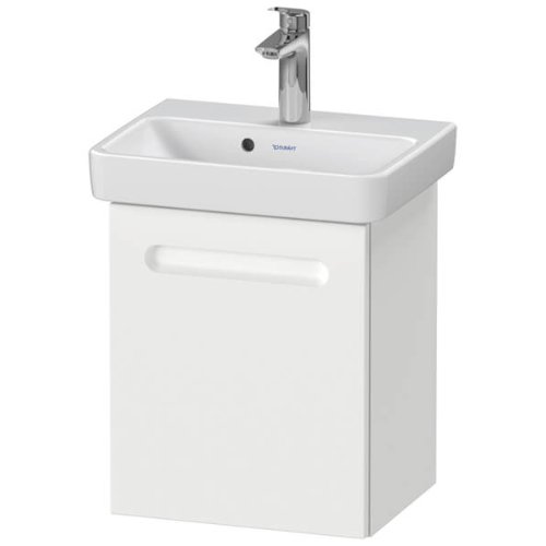 Duravit No.1 Single Door Wall Hung Vanity Unit With Basin - 390mm Wide - Left Hand - Matt White