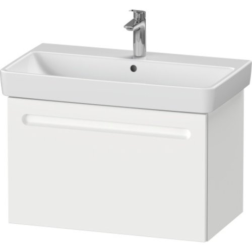 Duravit No.1 Single Drawer Wall Hung Vanity Unit With Basin - 740mm Wide - Matt White