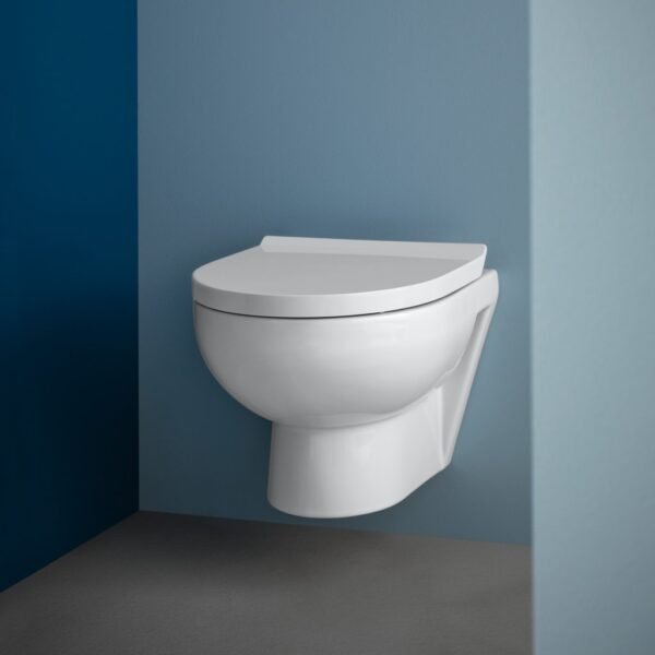 Duravit No.1 Wall Hung Compact Rimless Toilet And Soft Close Seat - White - Image 2