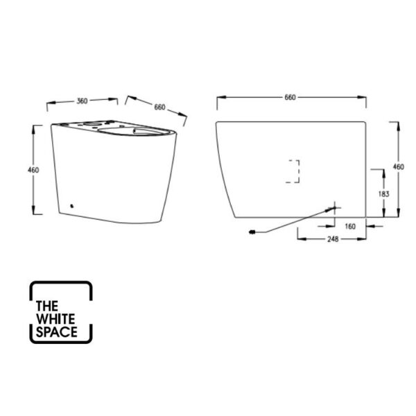 The White Space Lab Rimless Comfort Height Closed Back Close Coupled Toilet White Bathroom