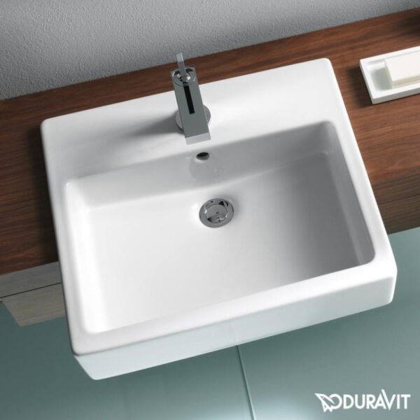 Duravit Vero Semi Recessed Basin - 1 TH - 550mm - White Alpin - Image 3