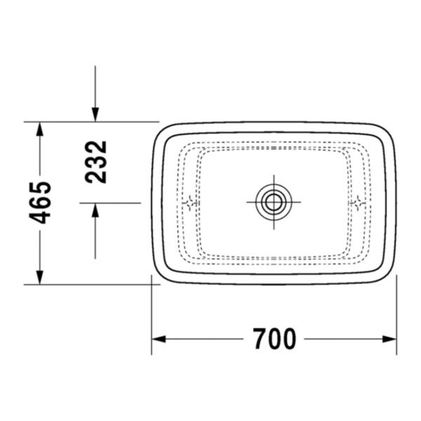 Duravit PuraVida Countertop Basin - No TH - 700mm x 465mm - White Alpin - Image 2