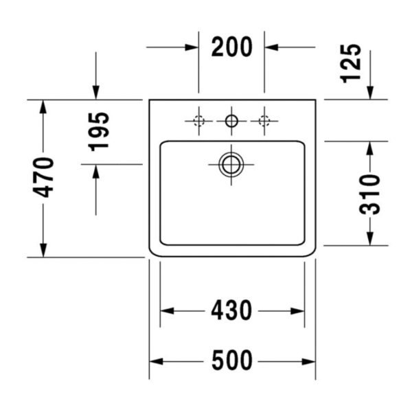 Duravit Vero Ground Basin - 1 TH - 500mm - Image 5
