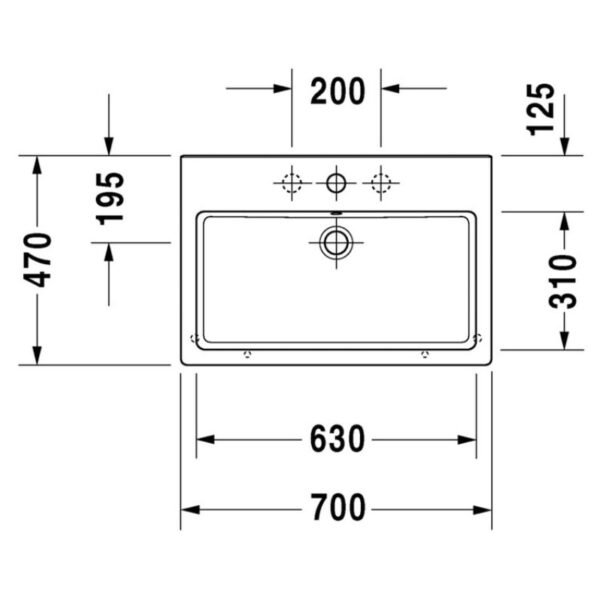 Duravit Vero Basin - 1 TH - 700mm - Image 5